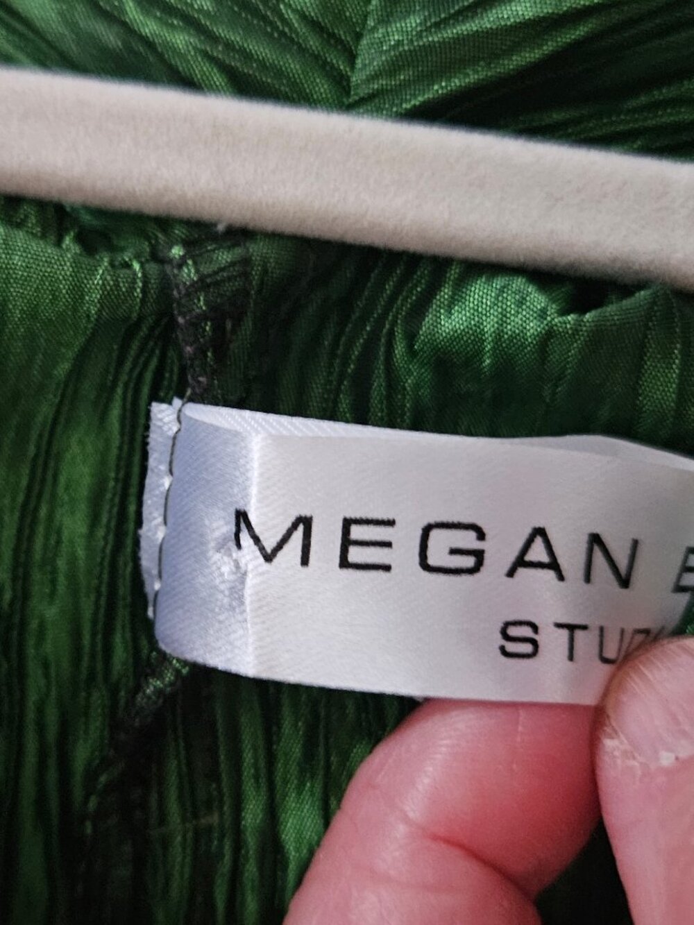 Megan Brogden Studio Crinkle Big Collar Tunic Vest "Bug Green" Sz M - Picture 7 of 14